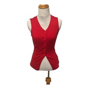 Forever 21 Red Button-Up Tank Top